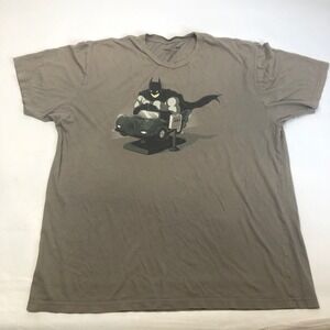 Tee Turtle Batman T-Shirt XL Gray Graphic Print DC‎ Comics Superhero Co-Op Ride